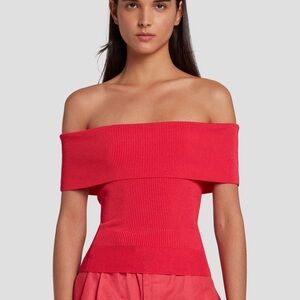 7 For All Mankind Off The Shoulder Ribbed Top